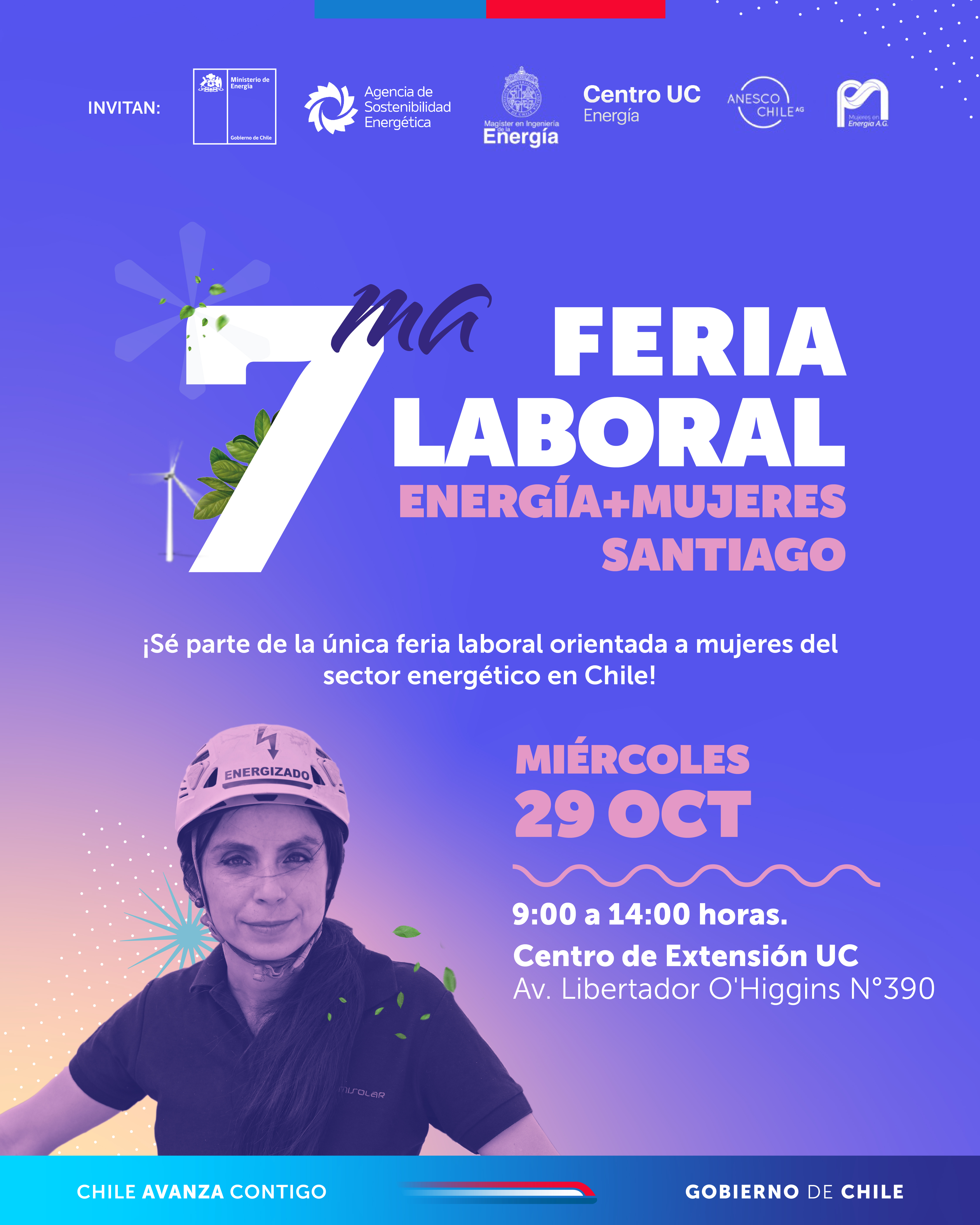 Ministerio de Energía invita a participar en la 7ª Feria Laboral Energía + Mujeres