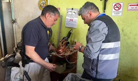 Decomisan más de 600 kilos de cables en una nueva fiscalización a Chatarrerías en Rancagua 