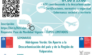 Seremi de Energía Región de Valparaíso y PUCV realizarán seminario de Hidrógeno Verde