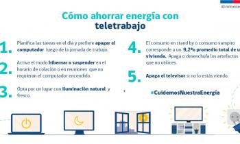 Gobierno entrega recomendaciones para un uso eficiente de la energía por teletrabajo